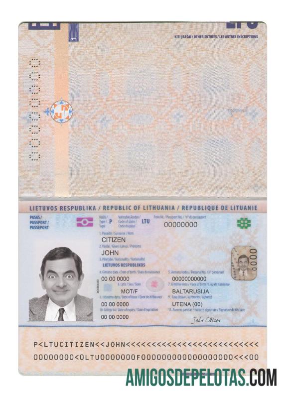 Passaporte da Lituânia, novo presente de 2021 baixar para verificação